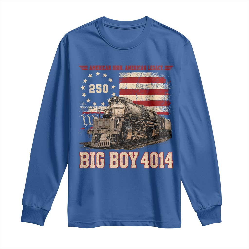 Train USA 250th Anniversary Long Sleeve Shirt American Iron Legacy Steam Locomotive Railroad Train Engine TS11 Royal Blue Print Your Wear
