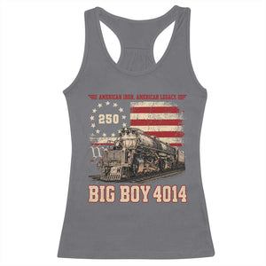 Train USA 250th Anniversary Racerback Tank Top American Iron Legacy Steam Locomotive Railroad Train Engine TS11 Charcoal Print Your Wear