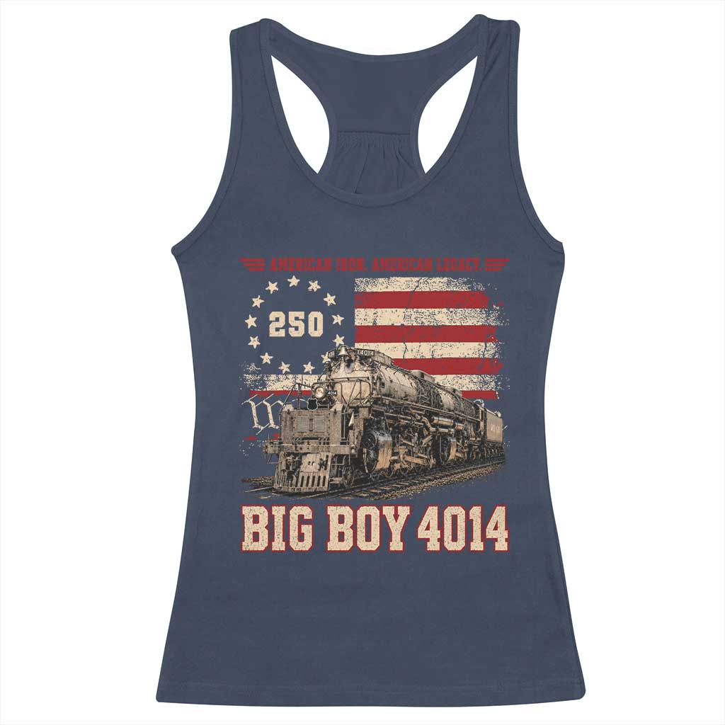 Train USA 250th Anniversary Racerback Tank Top American Iron Legacy Steam Locomotive Railroad Train Engine TS11 Navy Print Your Wear