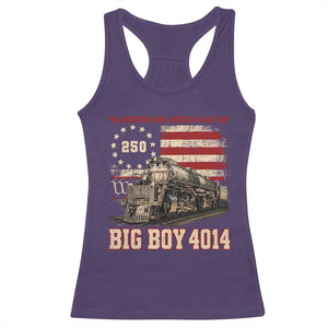 Train USA 250th Anniversary Racerback Tank Top American Iron Legacy Steam Locomotive Railroad Train Engine TS11 Purple Print Your Wear