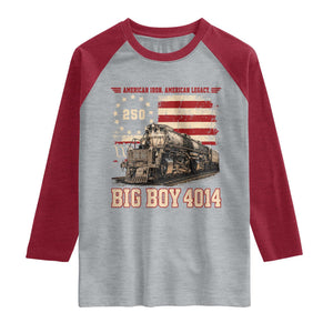 Train USA 250th Anniversary Raglan Shirt American Iron Legacy Steam Locomotive Railroad Train Engine TS11 Heather Gray Heather Red Print Your Wear