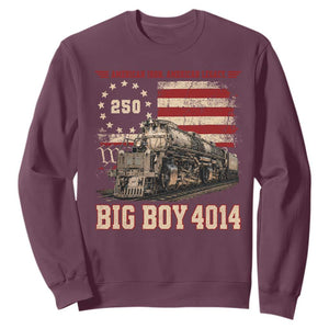 Train USA 250th Anniversary Sweatshirt American Iron Legacy Steam Locomotive Railroad Train Engine TS11 Maroon Print Your Wear