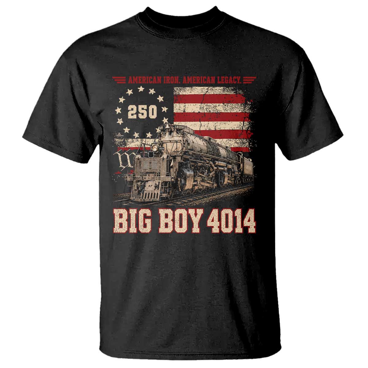 Train USA 250th Anniversary T Shirt American Iron Legacy Steam Locomotive Railroad Train Engine TS11 Black Print Your Wear