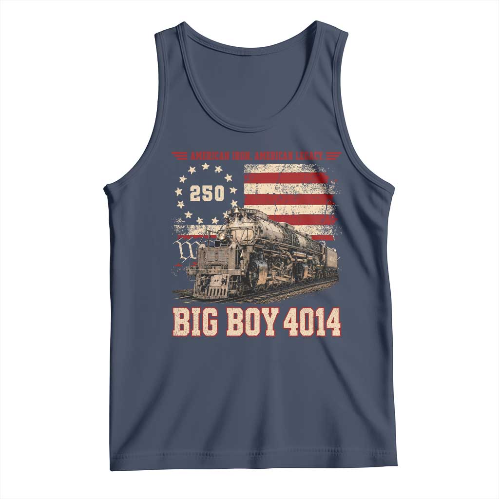 Train USA 250th Anniversary Tank Top American Iron Legacy Steam Locomotive Railroad Train Engine TS11 Navy Print Your Wear
