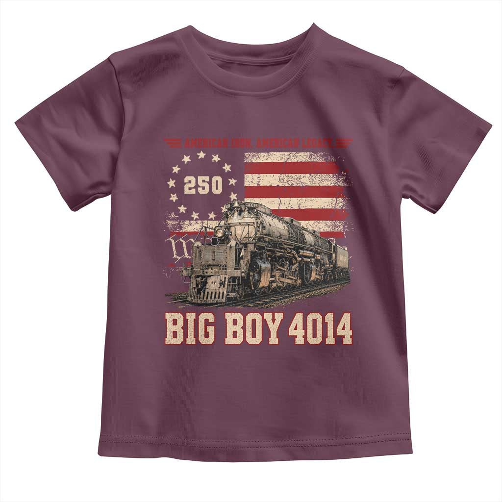 Train USA 250th Anniversary Toddler T Shirt American Iron Legacy Steam Locomotive Railroad Train Engine TS11 Maroon Print Your Wear