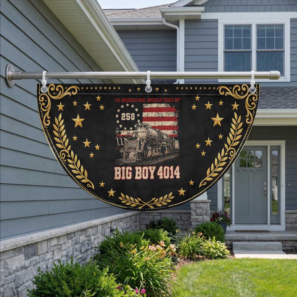 Train USA 250th Anniversary Patriotic Fan Flag American Iron Legacy Steam Locomotive Railroad Train Engine