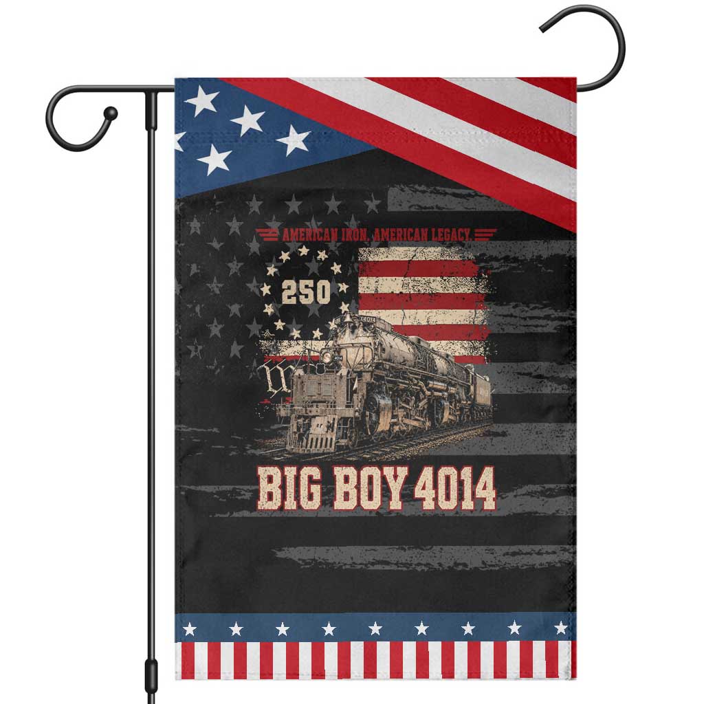 Train USA 250th Anniversary Patriotic Garden Flag American Iron Legacy Steam Locomotive Railroad Train Engine TS11 Distressed Black Blue Print Your Wear