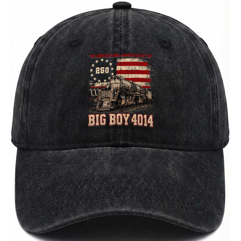 Train USA 250th Anniversary Washed Cotton Baseball Cap American Iron Legacy Steam Locomotive Railroad Train Engine TS11 Print Your Wear
