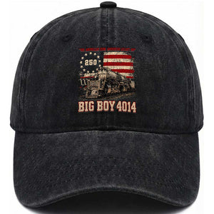 Train USA 250th Anniversary Washed Cotton Baseball Cap American Iron Legacy Steam Locomotive Railroad Train Engine TS11 Print Your Wear