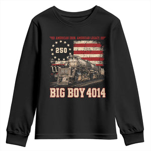 Train USA 250th Anniversary Youth Sweatshirt American Iron Legacy Steam Locomotive Railroad Train Engine TS11 Black Print Your Wear