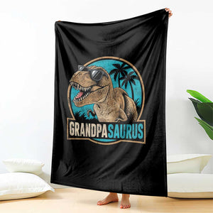 Dinosaur Grandfather Throw Blanket Funny Grandpasaurus Fathers Day Family Matching TS11 Print Your Wear