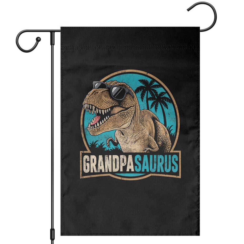 Dinosaur Grandfather Garden Flag Funny Grandpasaurus Fathers Day Family Matching TS11 Black Print Your Wear