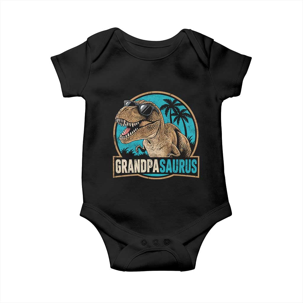 Dinosaur Grandfather Baby Onesie Funny Grandpasaurus Fathers Day Family Matching TS11 Black Print Your Wear