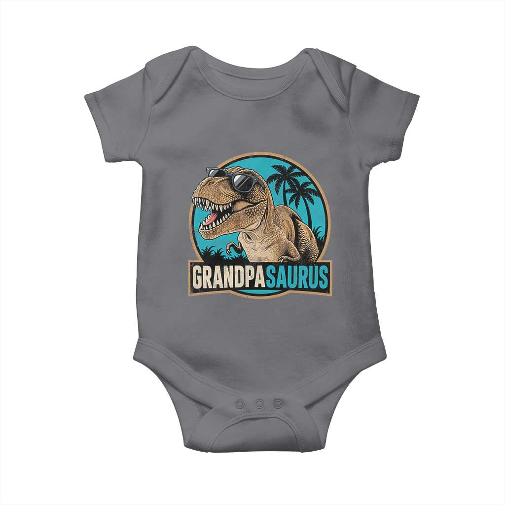 Dinosaur Grandfather Baby Onesie Funny Grandpasaurus Fathers Day Family Matching TS11 Charcoal Print Your Wear