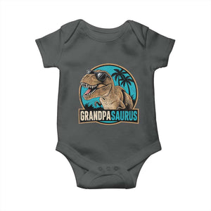 Dinosaur Grandfather Baby Onesie Funny Grandpasaurus Fathers Day Family Matching TS11 Dark Heather Print Your Wear