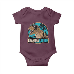 Dinosaur Grandfather Baby Onesie Funny Grandpasaurus Fathers Day Family Matching TS11 Maroon Print Your Wear