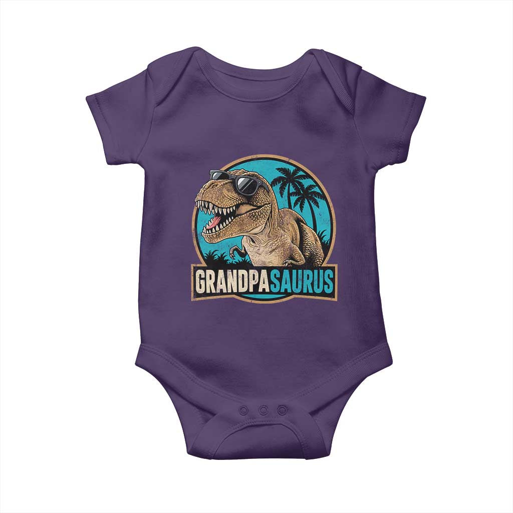 Dinosaur Grandfather Baby Onesie Funny Grandpasaurus Fathers Day Family Matching TS11 Purple Print Your Wear