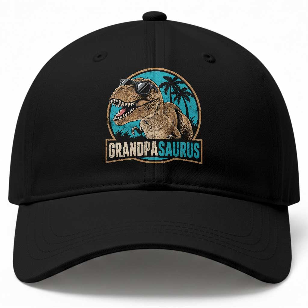 Dinosaur Grandfather Baseball Cap Funny Grandpasaurus Fathers Day Family Matching TS11 Print Your Wear