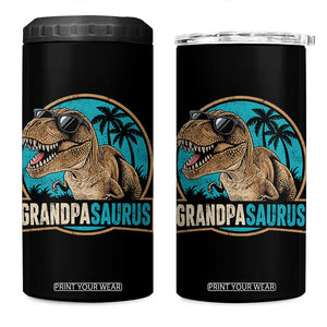 Dinosaur Grandfather 4 in 1 Can Cooler Tumbler Funny Grandpasaurus Fathers Day Family Matching TS11 One Size: 16 oz Black Print Your Wear