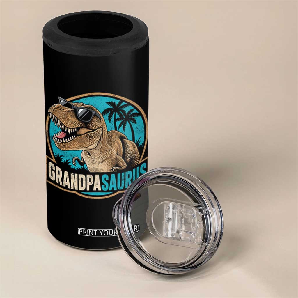 Dinosaur Grandfather 4 in 1 Can Cooler Tumbler Funny Grandpasaurus Fathers Day Family Matching TS11 Print Your Wear