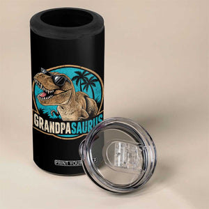 Dinosaur Grandfather 4 in 1 Can Cooler Tumbler Funny Grandpasaurus Fathers Day Family Matching TS11 Print Your Wear