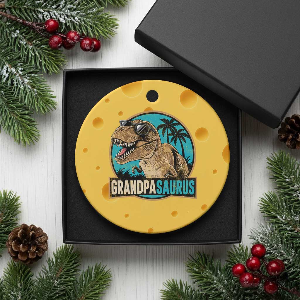 Dinosaur Grandfather Ceramic Ornament Funny Grandpasaurus Fathers Day Family Matching TS11 1pc Yellow Cheese Print Your Wear