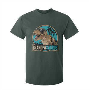 Dinosaur Grandfather T Shirt For Kid Funny Grandpasaurus Fathers Day Family Matching TS11 Dark Forest Green Print Your Wear