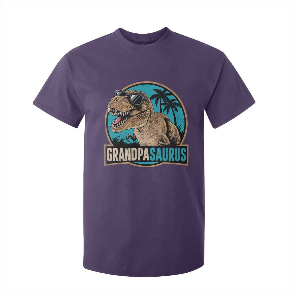 Dinosaur Grandfather T Shirt For Kid Funny Grandpasaurus Fathers Day Family Matching TS11 Purple Print Your Wear