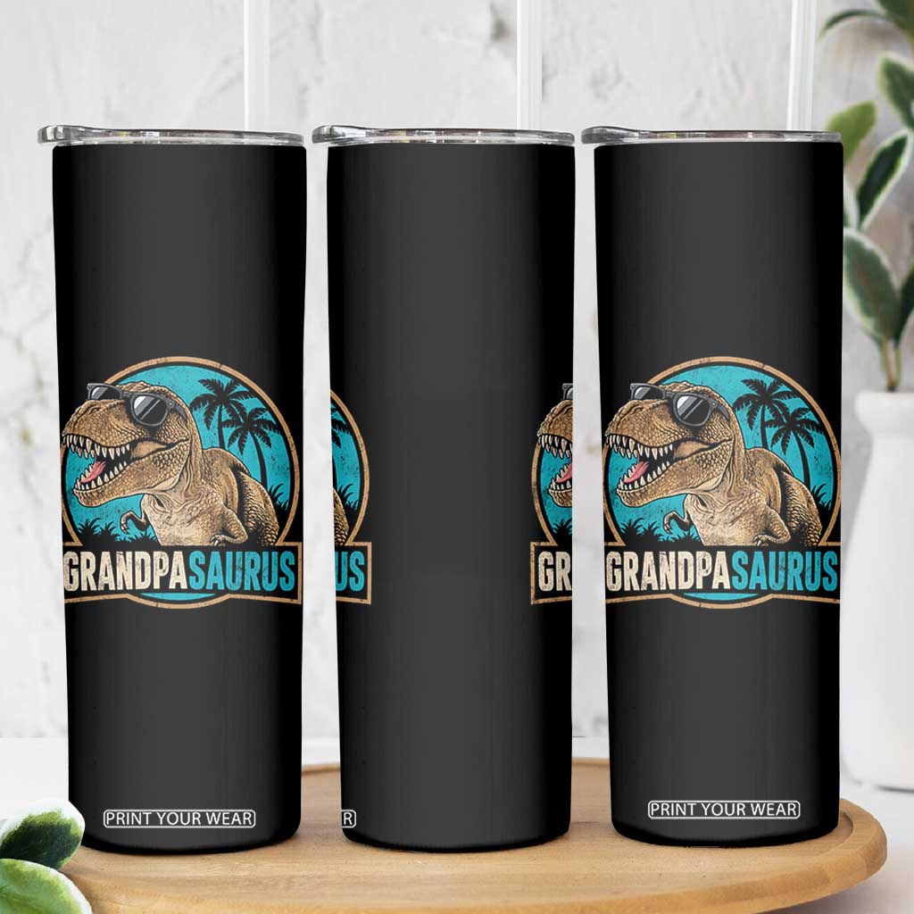 Dinosaur Grandfather Skinny Tumbler Funny Grandpasaurus Fathers Day Family Matching TS11 Print Your Wear