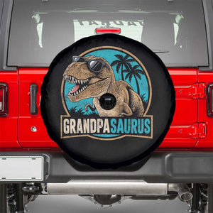 Dinosaur Grandfather Spare Tire Cover Funny Grandpasaurus Fathers Day Family Matching TS11 Black Print Your Wear
