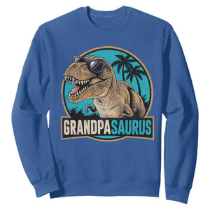 Dinosaur Grandfather Sweatshirt Funny Grandpasaurus Fathers Day Family Matching TS11 Royal Blue Print Your Wear