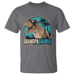 Dinosaur Grandfather T Shirt Funny Grandpasaurus Fathers Day Family Matching TS11 Charcoal Print Your Wear