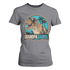 Dinosaur Grandfather T Shirt For Women Funny Grandpasaurus Fathers Day Family Matching TS11 Charcoal Print Your Wear