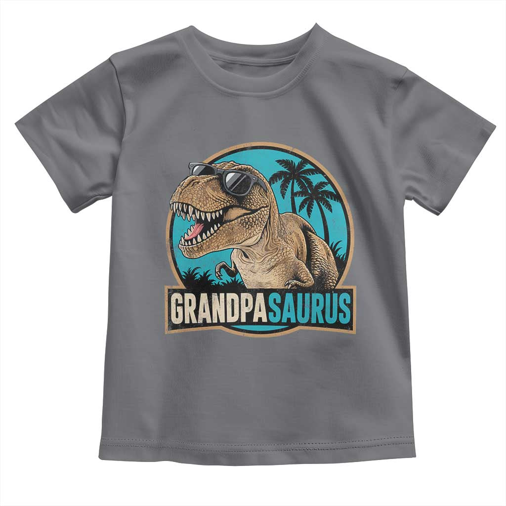 Dinosaur Grandfather Toddler T Shirt Funny Grandpasaurus Fathers Day Family Matching TS11 Charcoal Print Your Wear