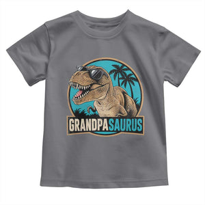 Dinosaur Grandfather Toddler T Shirt Funny Grandpasaurus Fathers Day Family Matching TS11 Charcoal Print Your Wear