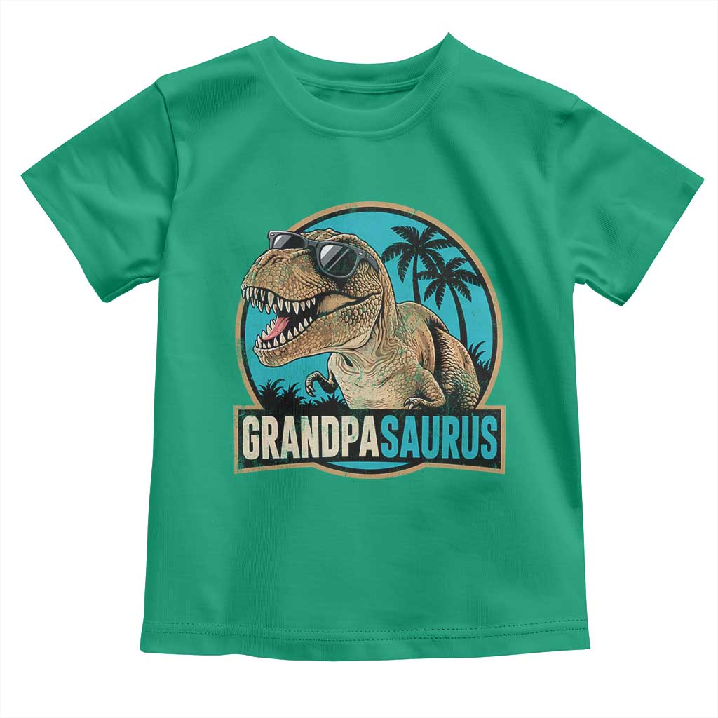 Dinosaur Grandfather Toddler T Shirt Funny Grandpasaurus Fathers Day Family Matching TS11 Irish Green Print Your Wear