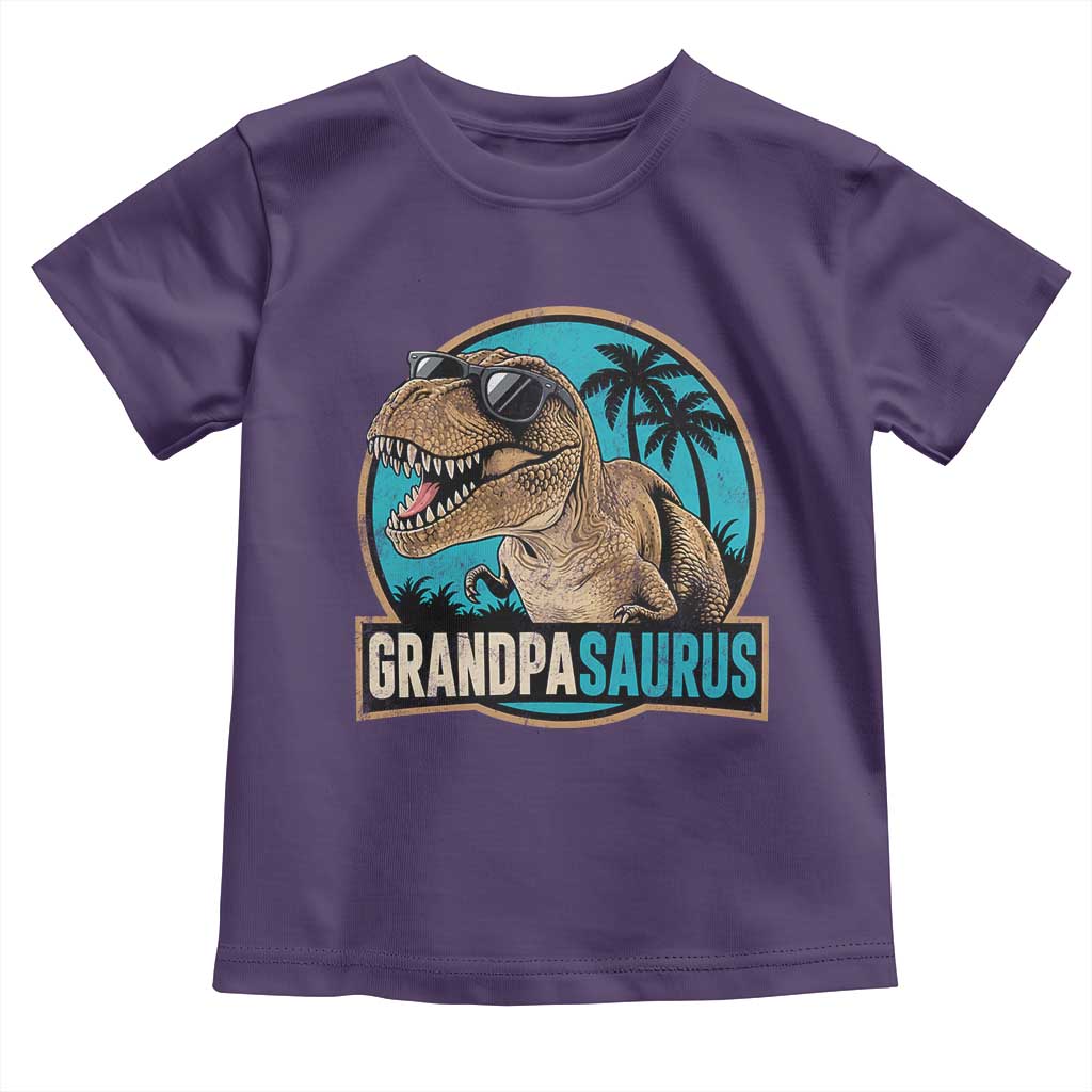 Dinosaur Grandfather Toddler T Shirt Funny Grandpasaurus Fathers Day Family Matching TS11 Purple Print Your Wear