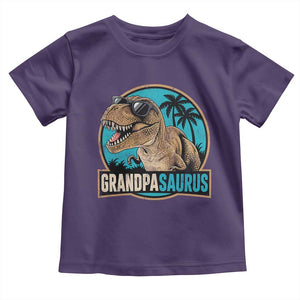 Dinosaur Grandfather Toddler T Shirt Funny Grandpasaurus Fathers Day Family Matching TS11 Purple Print Your Wear