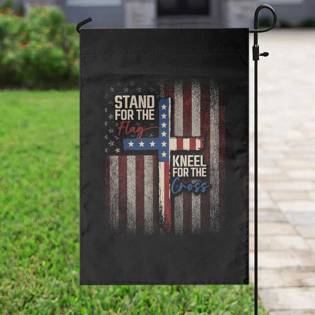 Stand For The Flag Kneel For The Cross Garden Flag Patriotic Faith Vintage American Flag