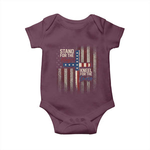Stand For The Flag Kneel For The Cross Baby Onesie Patriotic Faith Vintage American Flag