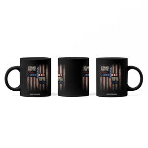 Stand For The Flag Kneel For The Cross Coffee Mug Patriotic Faith Vintage American Flag