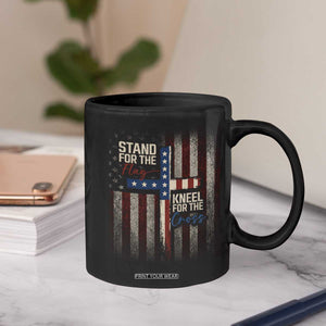 Stand For The Flag Kneel For The Cross Coffee Mug Patriotic Faith Vintage American Flag