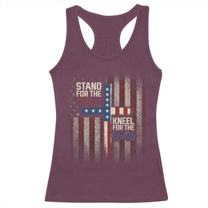 Stand For The Flag Kneel For The Cross Racerback Tank Top Patriotic Faith Vintage American Flag