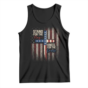 Stand For The Flag Kneel For The Cross Tank Top Patriotic Faith Vintage American Flag