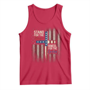 Stand For The Flag Kneel For The Cross Tank Top Patriotic Faith Vintage American Flag