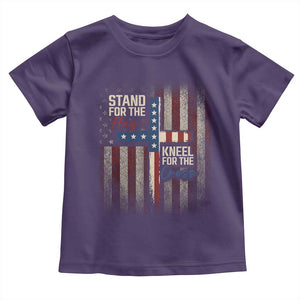 Stand For The Flag Kneel For The Cross Toddler T Shirt Patriotic Faith Vintage American Flag
