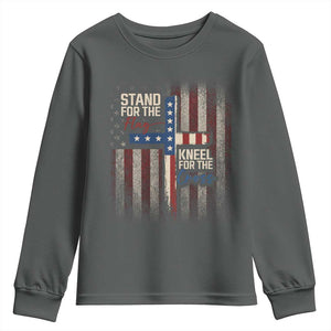 Stand For The Flag Kneel For The Cross Youth Sweatshirt Patriotic Faith Vintage American Flag