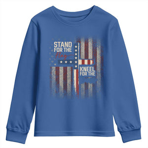 Stand For The Flag Kneel For The Cross Youth Sweatshirt Patriotic Faith Vintage American Flag