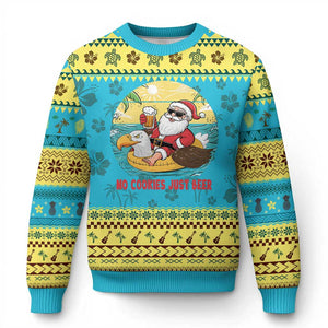 Funny Xmas In July Ugly Christmas Sweater No Cookies Just Beer Santa Summer Season Eagle Float TS11 Hawaii Print Your Wear