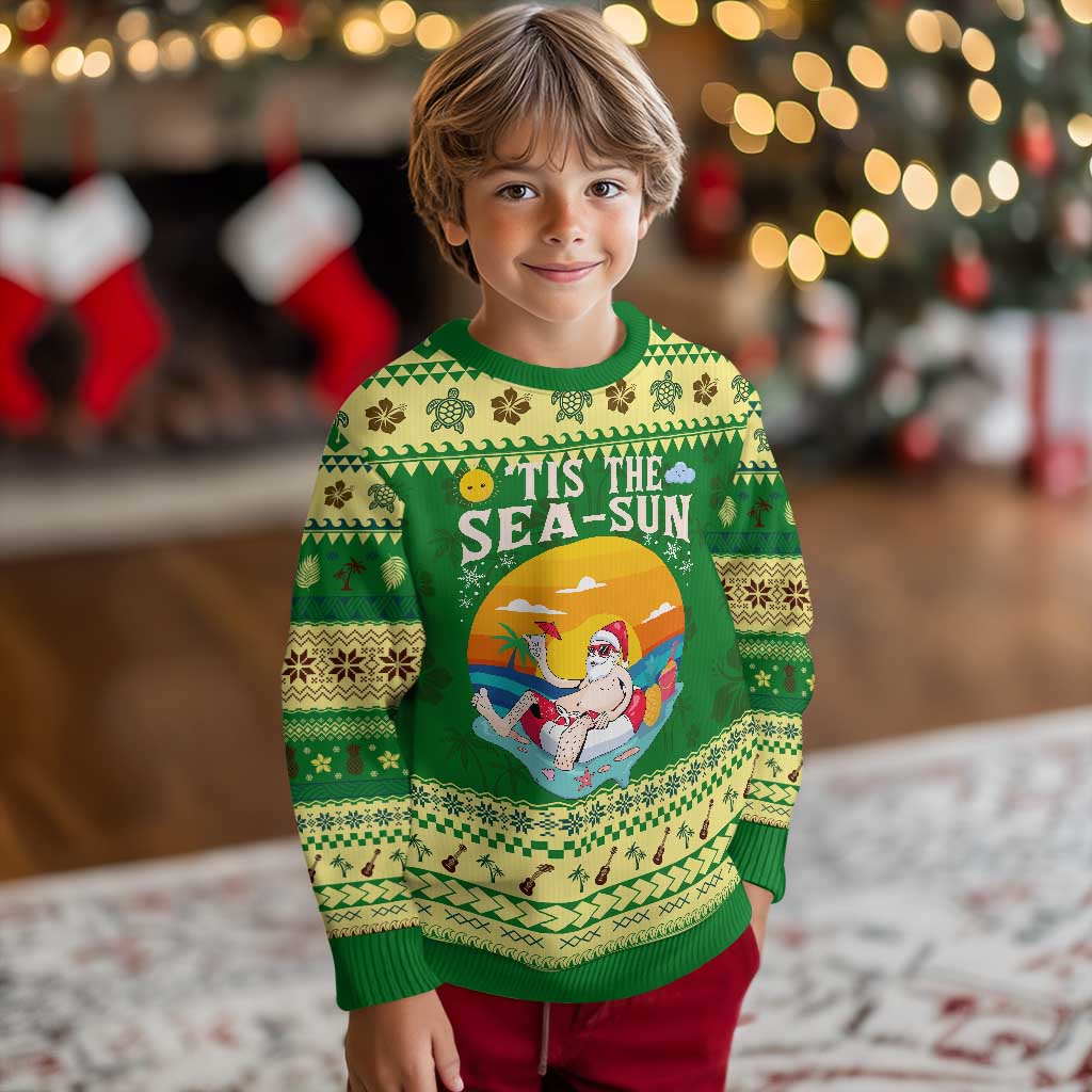 Funny Xmas In July Ugly Christmas Sweater Tis The Sea Sun Santa Beach Summer Season Xmas TS11 Forest Print Your Wear